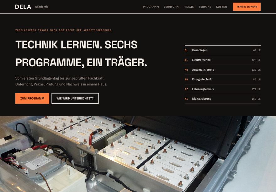 Entwurf 02, Programme als Treppe, dunkle Darstellung
