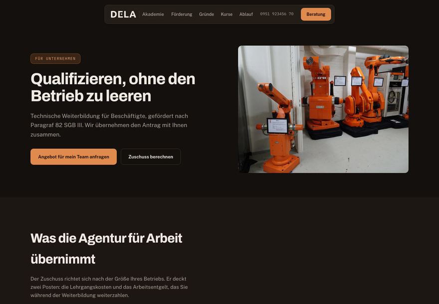 Entwurf 06, Für Unternehmen, dunkle Darstellung